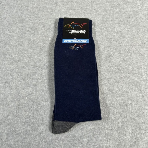 Greg Norman Performance Dress Socks Mens 8-12 Navy Single Moisture Wicking - Picture 1 of 2